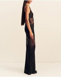 Shona Joy - Jamila Plunged Lace Panelled Maxi Dress