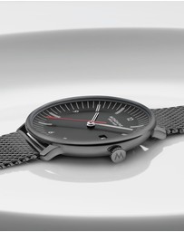 Mondaine - Mondaine Doppio Black Stainless Steel 41mm Watch