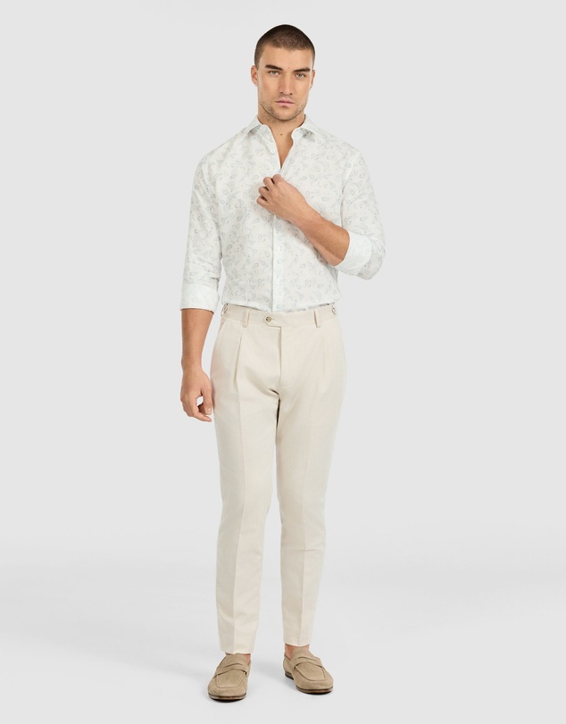 Tarocash - Tide Slim Linen Paisley Shirt