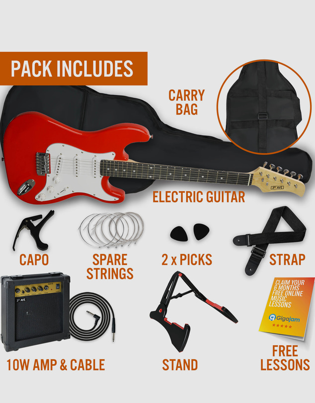 iWorld - 3rd Avenue Electric Guitar Pack - Red
