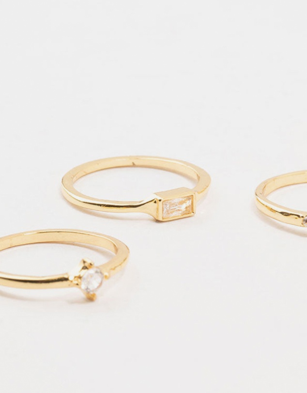 Lovisa - Gold Plated Pearl Cluster Rings 6-Pack