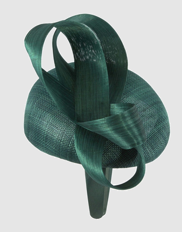 Max Alexander - Dark Green Pillbox Racing Fascinator