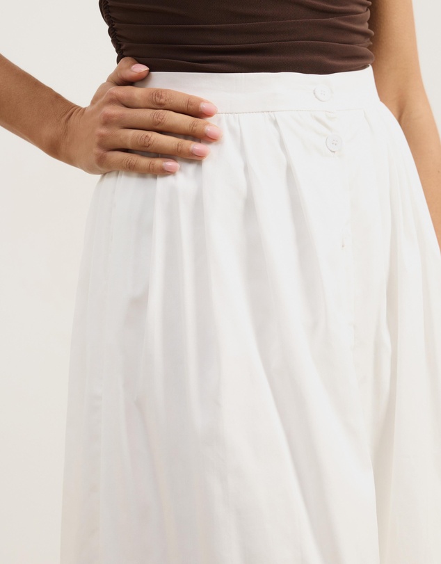 Atmos&Here - Cleo Cotton Button Midi Skirt