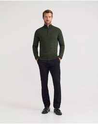 Oxford - Merino Zip Neck Pure Wool Pullover