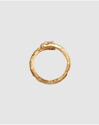 Haze & Glory - ICONIC EXCLUSIVE - Ring Oval Synthetic Sapphire Pink Gems 925 Sterling Silver Gold Plated