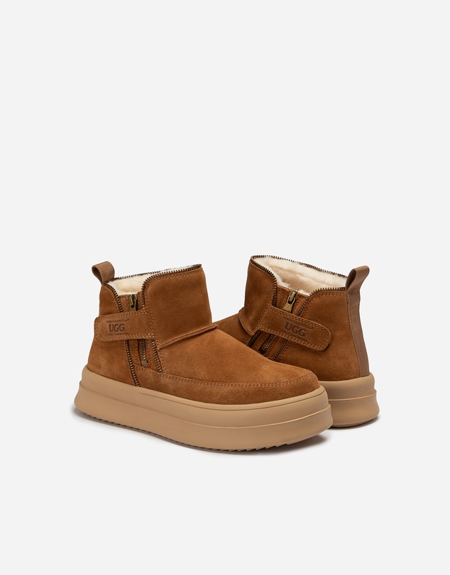 Ozwear Connection Uggs - Ugg Tag Zipper Ankle Boots