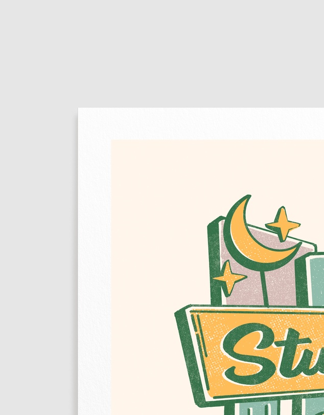 Olive et Oriel - Stumble Inn Southwestern Roadside Motel by The Whiskey Ginger Art Print