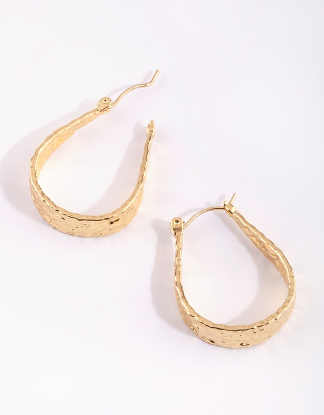 Lovisa - Gold Plated Molten Hoop Earrings