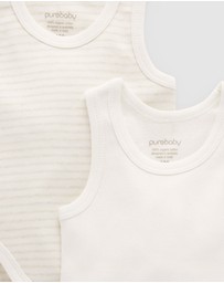 Purebaby - Rib Bodysuit 2 pack - Babies