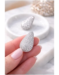 Honey and Beau - Gold Pavé Teardrop Stud Earrings
