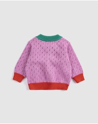 Bobo Choses - Colour Block Open Work Cardigan - Babies
