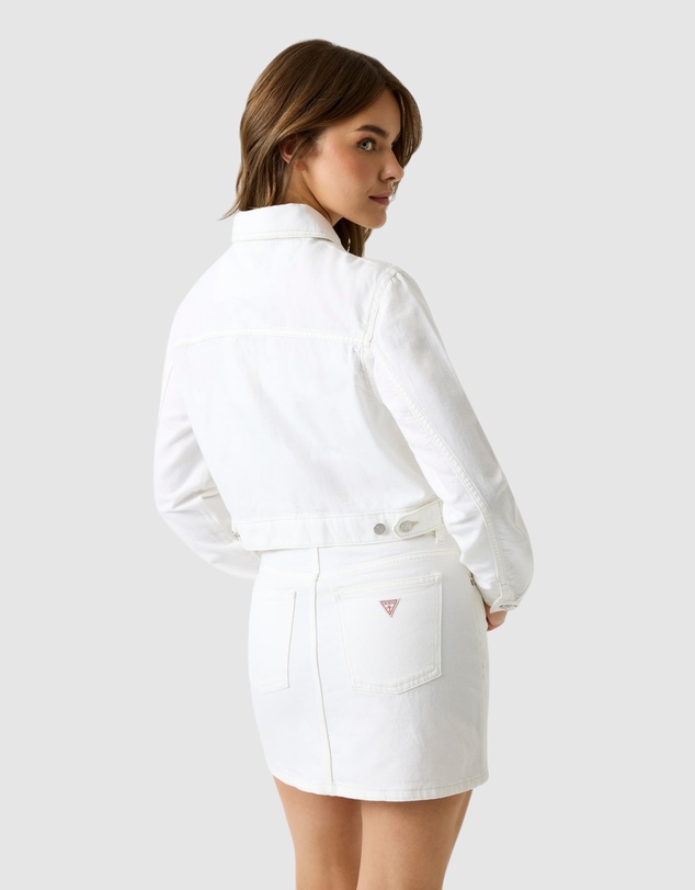 GUESS Jeans - GUESS JEANS Cropped Zipped Trucker Jacket