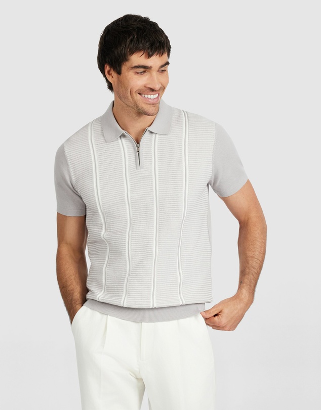 Tarocash - Sylvan Stripe Zip Knit Polo
