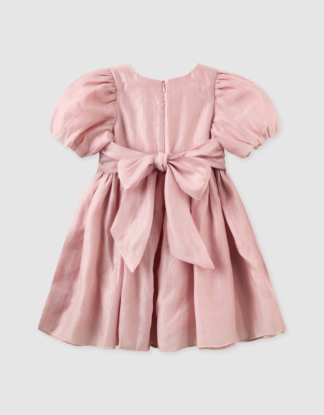 Designer Kidz - Noa Puff Sleeve Bow Back Dress