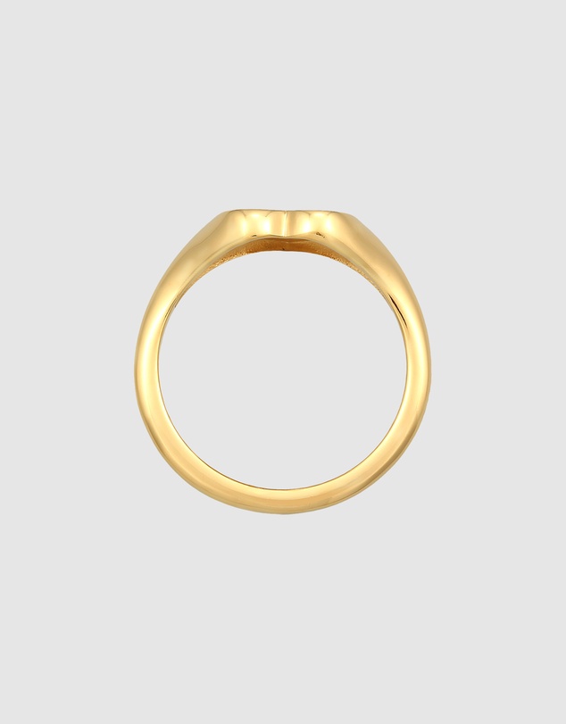 Elli Jewelry - Heart Signet Ring in Gold-Plated 925 Silver