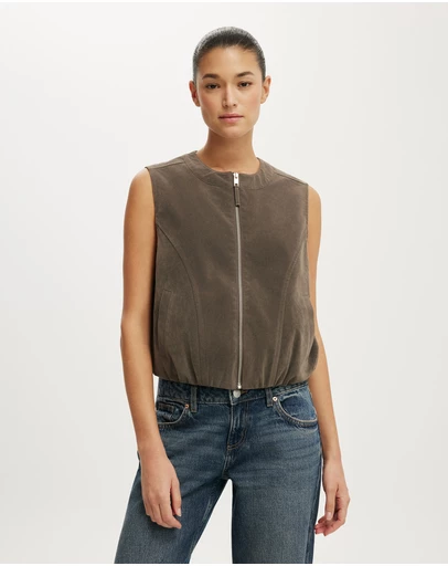 Cotton On - Faux Suede Utility Vest