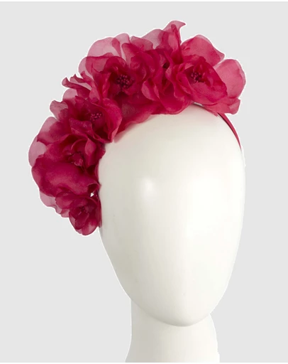 Max Alexander - Red Flower Headband Fascinator