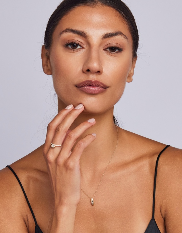 Zoe Olivia - 9K Gold Marquise Lab Grown Diamond Neckalce