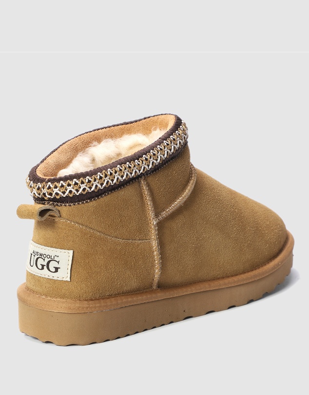 AusWooli Ugg Boots - Altona Sheepskin Wool Ankle Braid Boots
