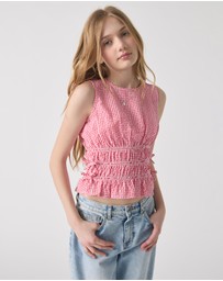 Decjuba Kids - Ash Gingham Tie Top - Teens