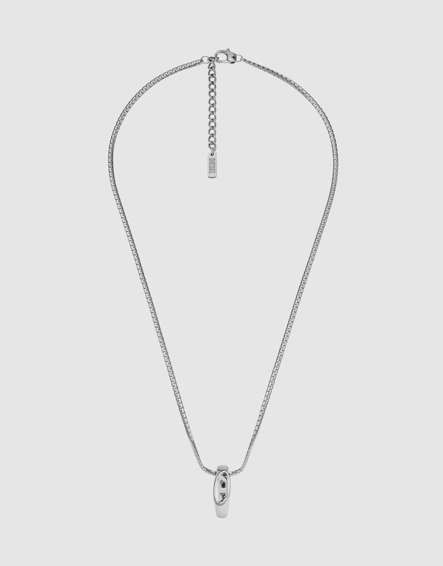 Diesel - Oval D Logo Silver tone Necklace
