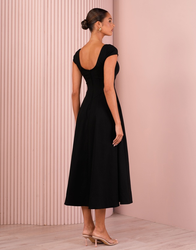 Azzurielle - Quintin Full Skirt Midi Dress