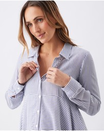 Ripe Maternity - Stripe Layered Peplum Shirt