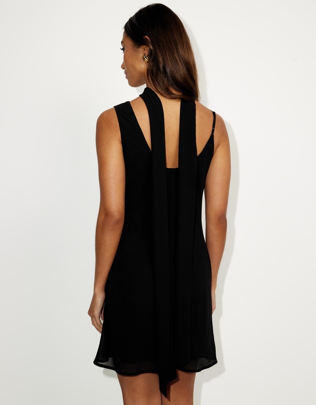 Dazie - Romeo Chiffon Neck Scarf Mini Dress