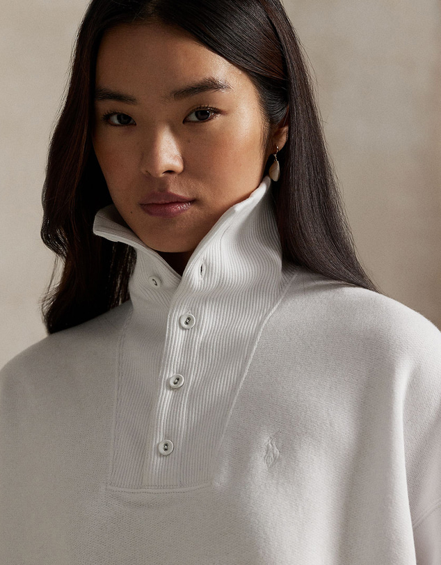 Polo Ralph Lauren - Ribbed-Trim Mock Neck Pullover