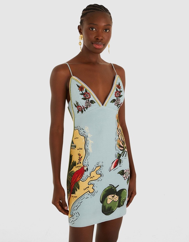 Farm Rio - Beaches Path Sleeveless Mini Dress