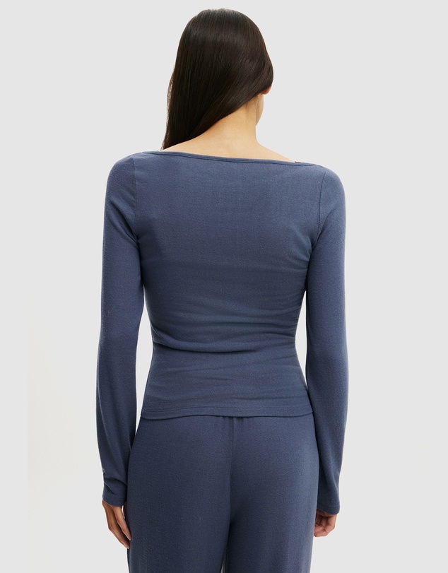 Cotton On Body - Super Soft Boat Neck Henley Long Sleeve Top