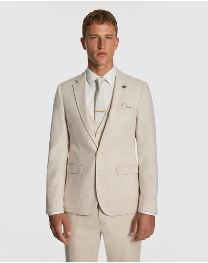 yd. - Carter Stretch Linen Blend Slim Suit Jacket