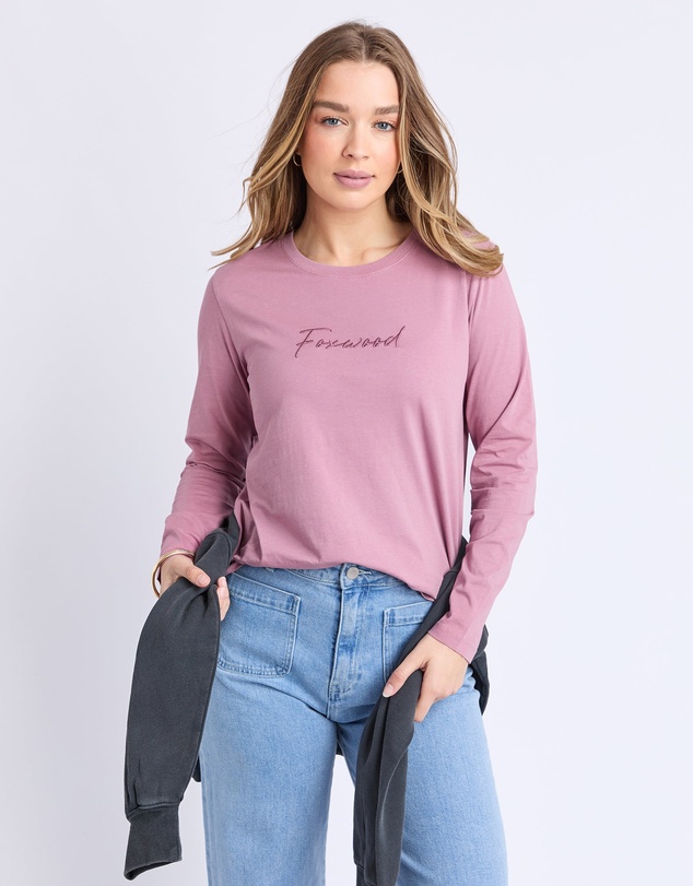 Foxwood - Signature Long Sleeve Tee Dusty Rose