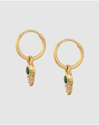 Elli Jewelry - Earrings Hoops Emerald Circle 925 Sterling Silver Gold-Plated