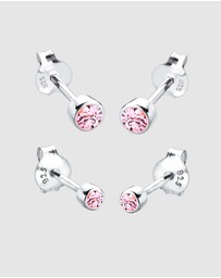 Elli Jewelry - Earrings Set Crystal 925 Sterling Silver