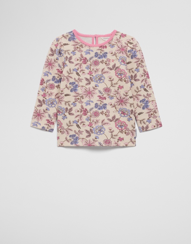 Country Road - Organically Grown Cotton Blend Rib Puff Sleeve Top