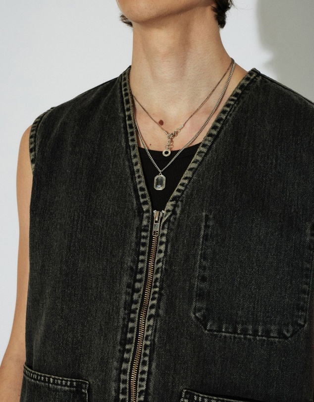 Dr Denim - Enver Worker Vest Aged Black