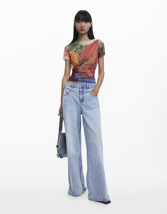 Desigual - Draped chiffon T-shirt