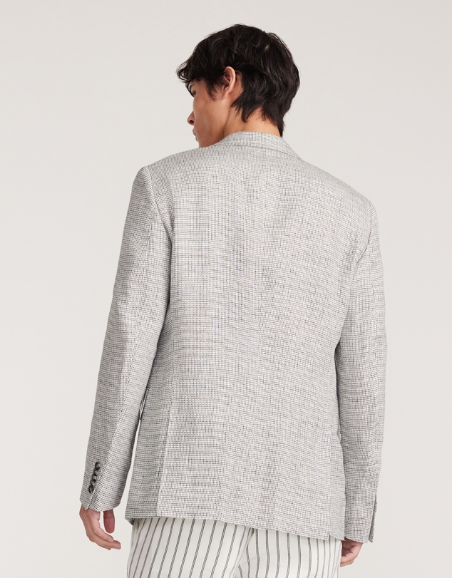 Calibre - Thatch Check Linen Blazer White