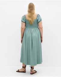 City Chic - Plus size Abbigail Split Maxi Dress - soft sage