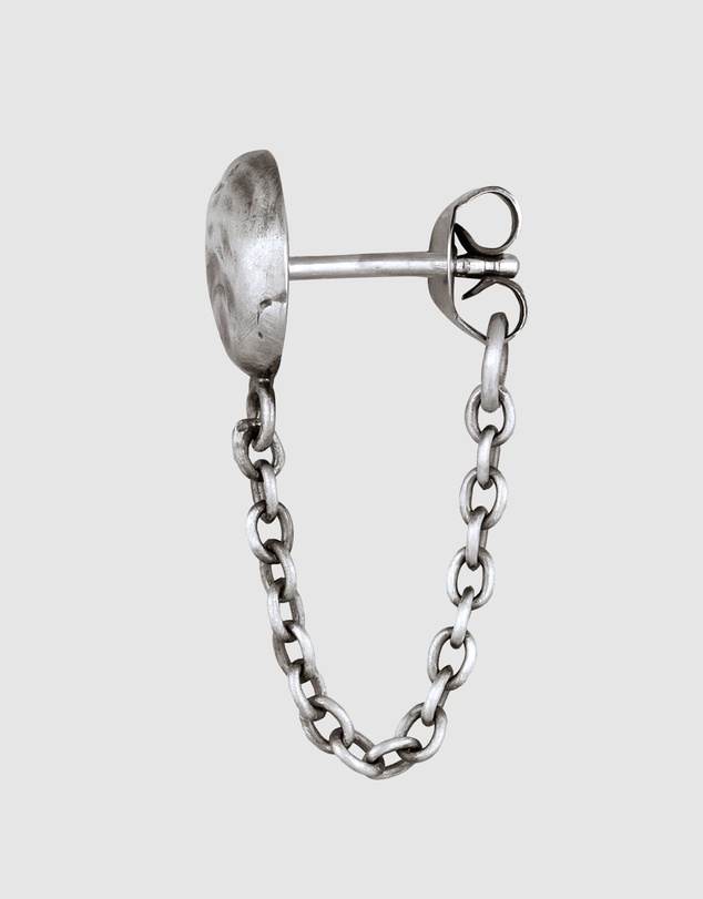 Haze & Glory - ICONIC EXCLUSIVE - Earrings Men Circle Chainy Stud 925 Sterling Silver