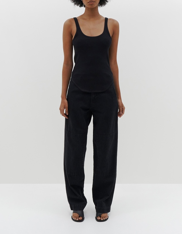 Bassike - slim scoop rib tank