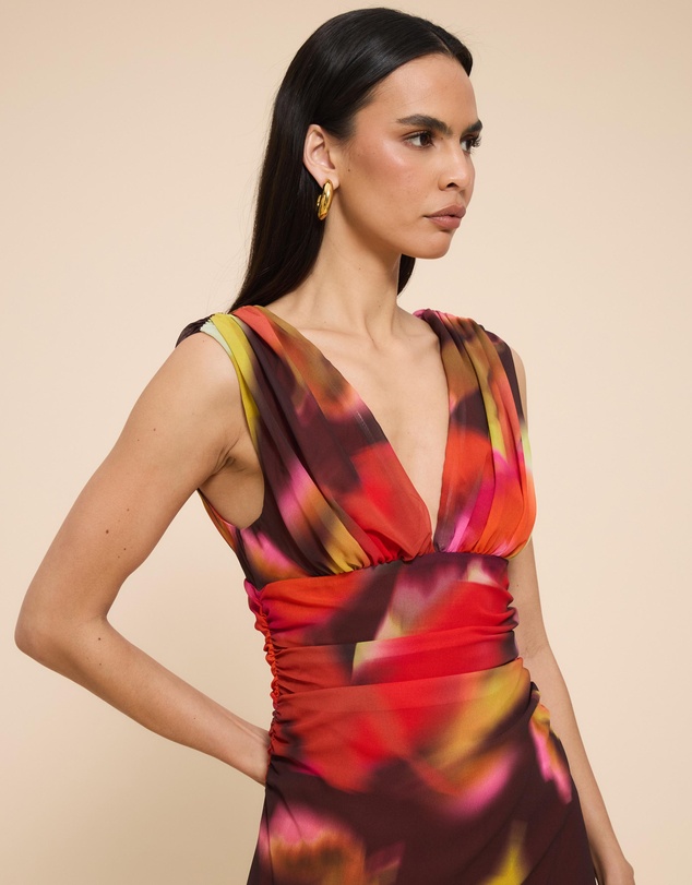 CHANCERY - Jo V-Neck Gathered Maxi Dress