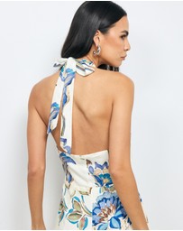 AERE - Mara Linen Halter Maxi Dress