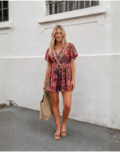Esther & Co - Belvia Playsuit - Autumn Paisley
