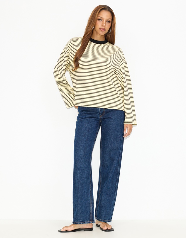 Dazie - Nostalgia Stripe Oversized LS Tee