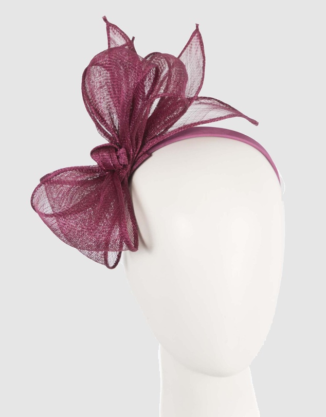 Max Alexander - Burgundy Sinamay Bow Fascinator