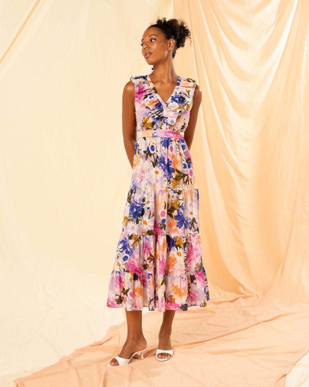blue maxi wedding guest dress Berylove Women Floral A Line Sweetheart Strapless Pleated Long Bridesmaid Dress If curvy or in Ultra Sexy Drape Chain Size:0-3 Months length: MINI