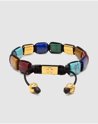 Nialaya Jewellery - The Dorje Flatbead Collection - Blue Lapis, Green Jade, Brown Tiger Eye, Red Jade and Turquoise