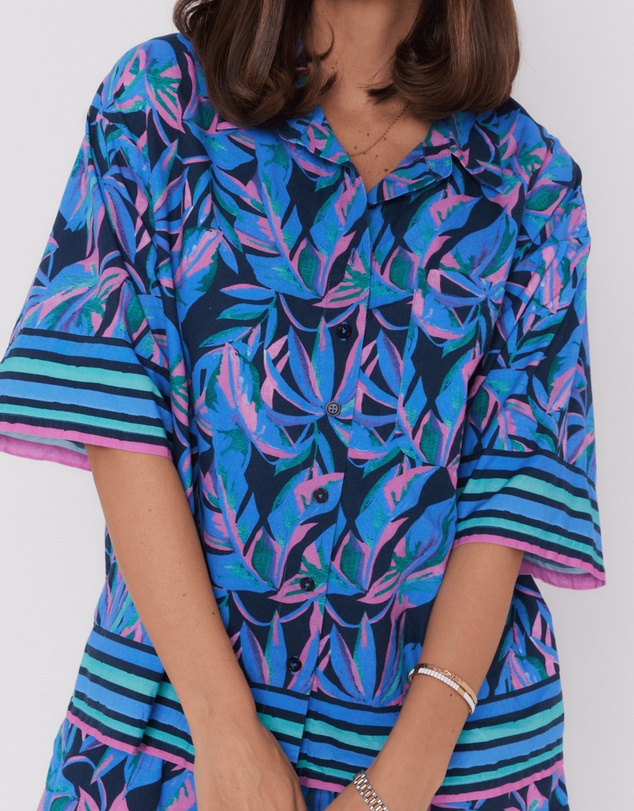 ALEXANDRA - Rise Shirt Navy Floral Print